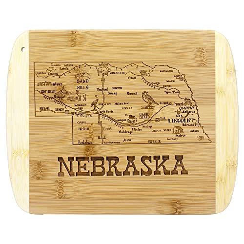 Image of Totally Bamboo A Slice of Life Nebraska Engraved Map Cutting Board