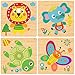 Puzzle di Legno Bambini, 4 Pezzi Animali Puzzle Legno Set Giocattoli in Legno Giochi Bambino Montessori Educativi, Regalo di Natale di Compleanno per 1/2/3/4 Anni Ragazza Ragazzo
