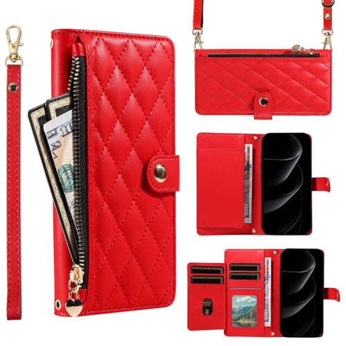 Étui en cuir iPhone 11 Pro Max rouge de luxe avec clapet magnétique rigide