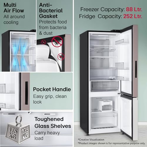 Image of LG 340 L,3 Star,Frost Free,Double Door,Smart Inverter Compressor,Bottom Freezer Refrigerator with DoorCooling+, AI ThinQ,Wi-Fi Convertible (GL-B382FPTX,Pink Tango, Express Freeze,Full Wine Rack)