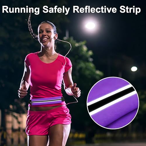 Image of Running Belt Fanny Pack Men and Women Slim Running Bag Money Belt | Lightweight，Waterproof Soft Material，Adjustable Elasticated Belt，Reflective Strip，Running Essentials，Best Gifts
