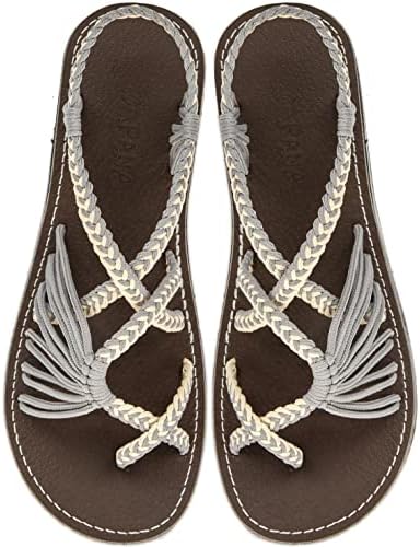 Capana Woven Women's Flat Sandals - Strappy Braided Sandals, Beac...