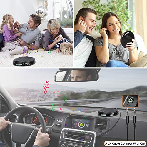 Portable CD Player with Stereo Speakers and Headphones, Personal Compact Disc CD Player with LCD Display, Anti-Skip/Shockproof Protection and 3.5mm AUX Cable