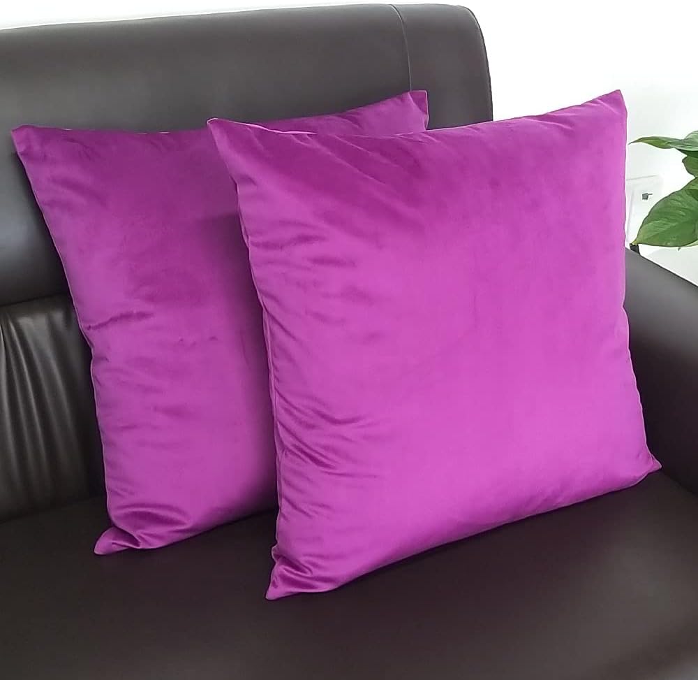 AUSTARK Throw Pillow Covers, Decorative Velvet Pillowcase Cushion Case Covers Pillow Shams for Couch, Bed (Light Yellow, 18''x18'') : Home & Kitchen