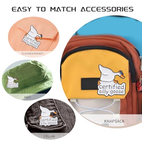 Image of Creative Funny Silly Goose Enamel Lapel Pin - Cute Animal Brooch For Women Men - Silly Goose Gifts For Clothes, Backpacks, Hats - Perfect For Goose Lovers And Accessories For Farmers
