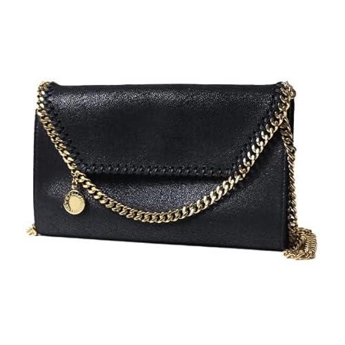 STELLA McCARTNEY ステラマッカートニー ショルダーバッグ Falabella ファラベラ Mini Crossbody Bag Eco Shaggy Deer 581238 W9355 レディース エコシャギーディア ミニバッグ ポシェット クロスボディ 鞄 (Black) [並行輸入品]