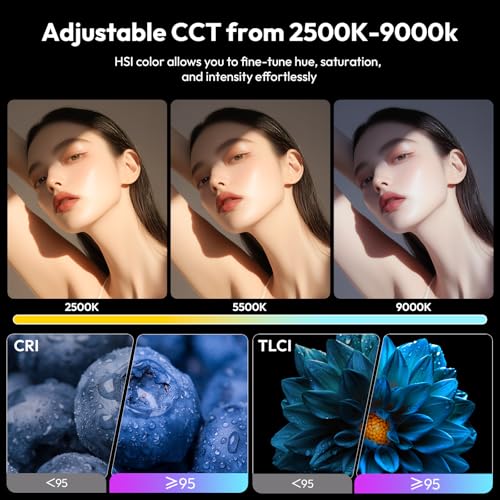 Image of ULANZI L090 RGB Video Light, Pocket LED On-Camera Video Lights, Built-in 5000mAh Rechargeable Battery, 360 Full Color 20 Light Effects, CRI≥95 2500-9000K for Photography Vlogging