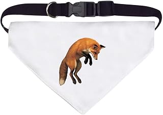 Azeeda Large 'Red Fox Jumping in The Air After Prey' Dog/Cat/Pet Bandana (PD00070836)