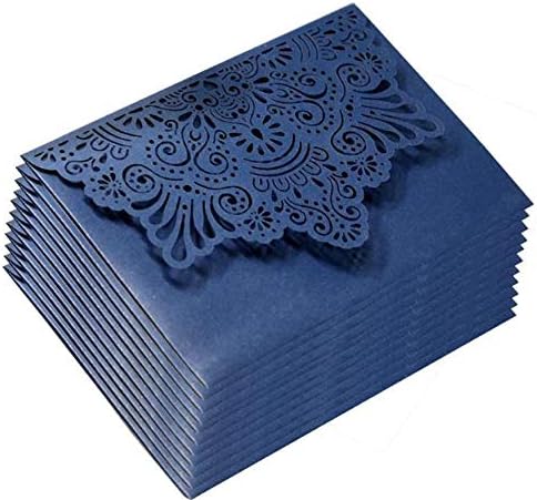 wishforyou 100pcs Invitation Cover Thanksgiving Wish Invites Cards Holder Pocket Wedding Birthday Business Party Favors Dark Blue
