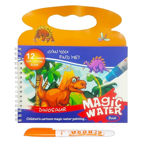 Image of VGRASSP Magic Water Coloring Book Toy for Kids - Reusable Quick Dry Doodle Book - Birthday Return Gift for Boys and Girls - Color and Design As Per Stock (Pack of 1)