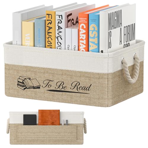 Uniclife Book Lover Gifts for Women Bookish Items TBR Book Storage Basket Bookish Gifts for Book Lovers Book Reading Accessories Fabric Storage Bin for Readers & Bookworms