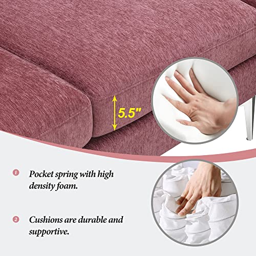 Aocoroe Small Modern 3 Seat L Shaped Sectional Couches With Reversible Chaise Lounge And 2 Pillow, Cusioned Back And Seat Sofa For Small Living Room, Apartment #TOP5