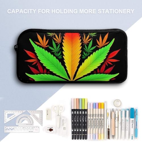 17 Inch Backpack with Lunch Bag and Pencil Case Set Rasta Flag Weedleaf Leaves Casual Daypack Insulated Lunch Box Stationery Organizer Pouch4