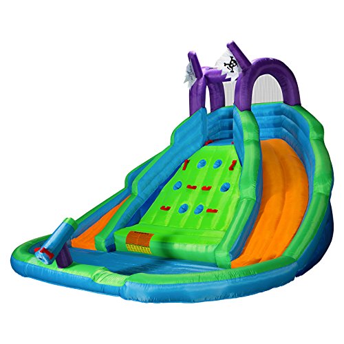 Cloud 9 Bounce House with Climbing Wall, Water Slide and Pool with Blower and Bag