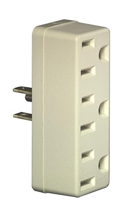 Leviton Ivory Triple Tap Plug-In Outlet Adapter 006-00697-00I