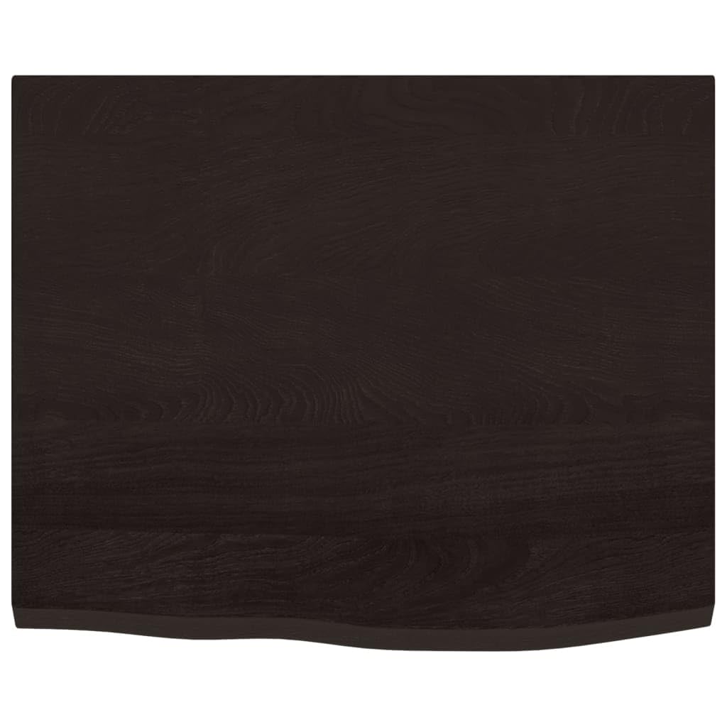vidaXL Comptoir de Salle de Bain, Plan de Vasque, Dessus d'Armoire, Étagère de Toilette Intérieur, Marron Foncé 60x50x2 cm Bois Massif Traité