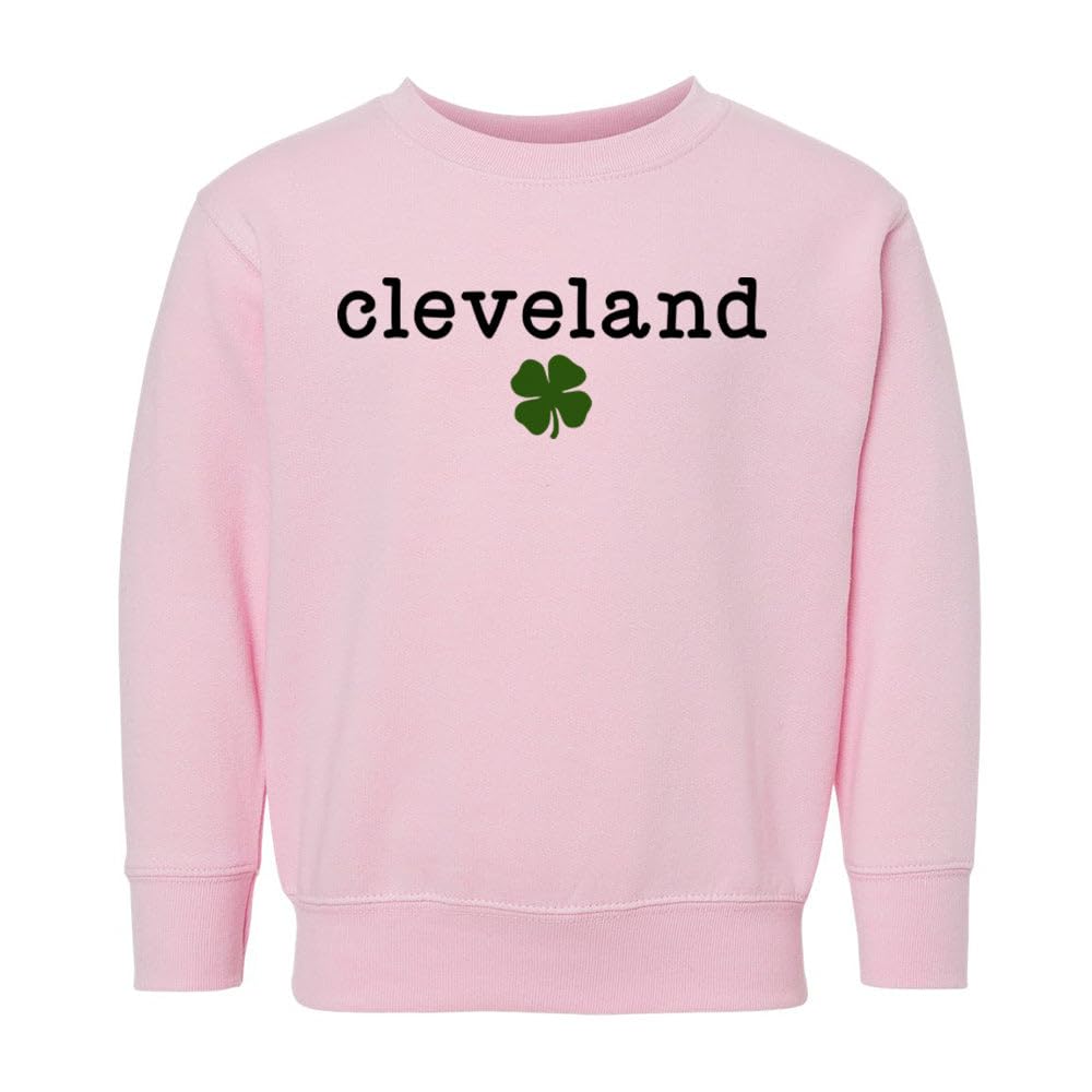 Cleveland Shamrock Kids Sweatshirt Toddler 3T Pink