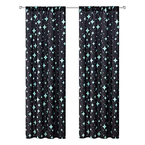 Morgan Home Smarts & Crafts Window, Pole Pocket Curtain Panel for Kid's Bedrooms Bright, Vivid and Lively Colored Individual Window Panels to Darken Room (42", Unicorn Sparkle) Cover