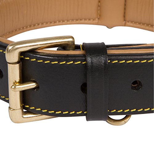 Soft Touch Collars Black Leather Dog Collar, Real Genuine Leather, Best For Large Male Or Female Dogs #TOP3