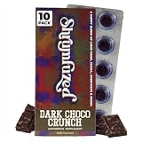 Shrumfuzed Mushroom Chocolate | Nootropic Mushroom Supplement with Lion's Mane, Reishi, Cordyceps & Chaga | 10 Count, Dark Chocolate Crunch
