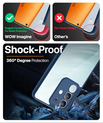 Image of WOW IMAGINE Shockproof Hybrid Back Cover for Vivo T4x 5G | iQoo Z10x 5G | Vivo Y31 Pro 5G | Hard Slim fit Back Case | PC & TPU | Clear Transparent Case - Blue