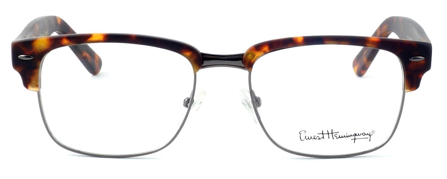 Ernest Hemingway 4629 Designer Reading Glasses in Matte Tortoise & Gunmetal +2.75