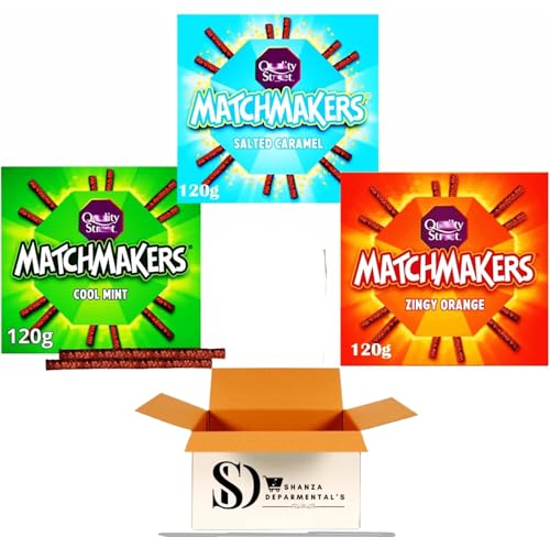 Quality Street Matchmakers Chocolate Sticks Salted Caramel Cool Mint & Zingy Orange 3 Flavours Gift Box | Christmas Chocolate Gift for Men Women & Kids (Orange Mint & salted caramel)