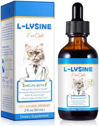 Lysine for Cats Supplement – Immune System & Respiratory Health S...