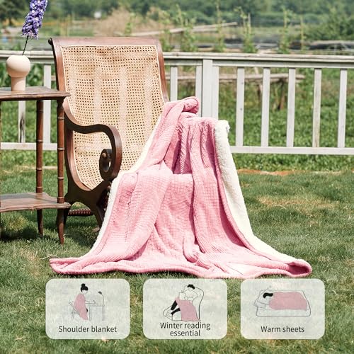 Heated Blanket Electric Blanket Throw 50”X60”-Heating Throw with 9 Heat Settings-10 Hours Auto Off,ETL Certified,Machine Washable (Light Pink)