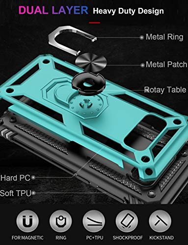 Lumarke JUNS-GALAXY S8-GREEN TEAL For Galaxy S8 Case,Military Grade 16Ft. Drop Tested Cover With Magnetic Ring Kickstand Compatible With Car Mount Holder,Protective Phone Case For Samsung Galaxy S8 Teal thumb #1