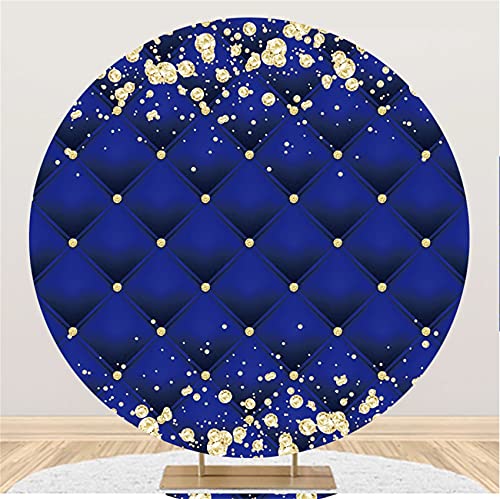 Toile de fond ronde bleu roi Renaiss de 2,1m pour photo de mariage et fête
