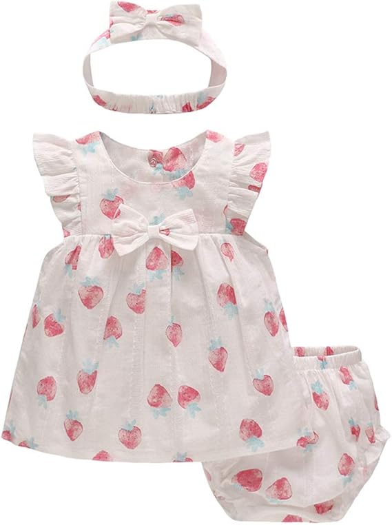 Amazon Co Jp Feidoog ベビー服 ロンパース ショートパンツ ヘアバンド 上下 3点セット 女の子 ドレス 綿 服 ファッション小物