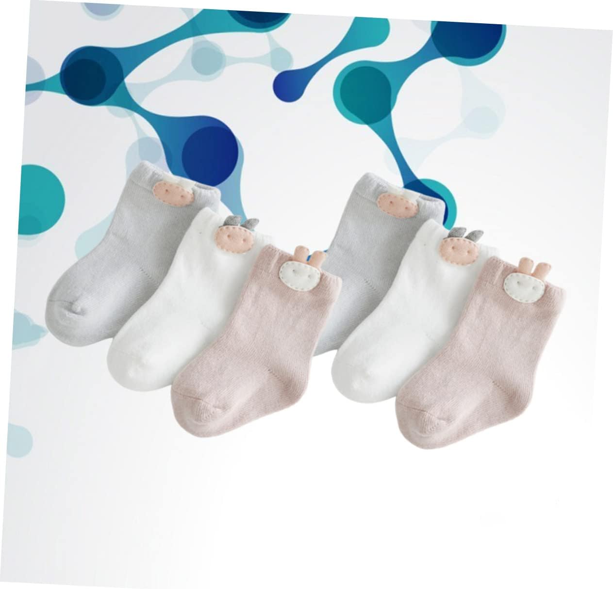 CALLARON 3pair Boys Girls Socks Cartoon Cotton Socks Newborn Breathable Footwear Rabbit Xs Months
