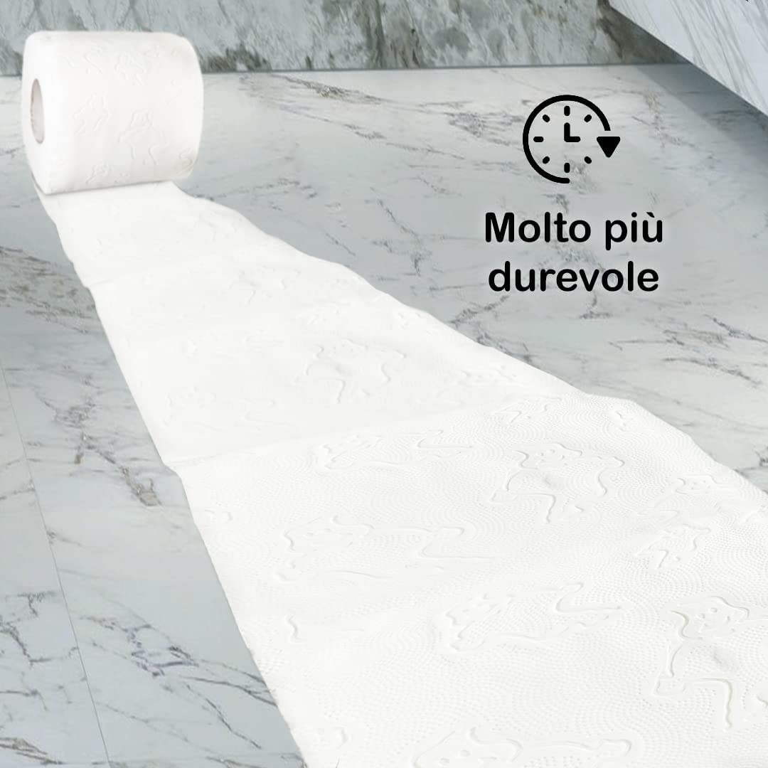 Carta Igienica Compatta a 2 Veli 96 Rotoli - Carta igienica super morbida e resistente 100% Cellulosa Vergine