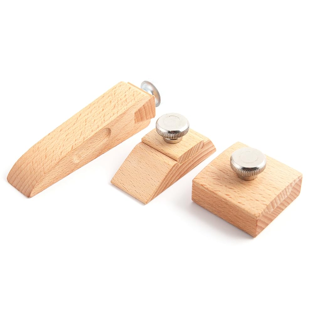 Yindhgdr As Shown 3Pcs Wooden Sandpaper Block Set Square Bevel Wedge Hand Sanding Block Handmade Leather Edge Grinding Polishing Tool