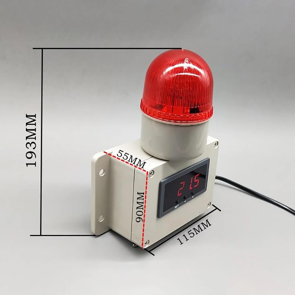 Termómetro Electrónico de Inducción Industrial, Termómetro Digital con Alarma de Temperatura de 90dB -30-200 °C