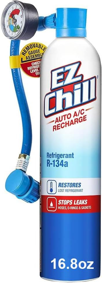 Auto A/C Recharge Kit, 16.8 OZ, Includes Charging Hose with Gauge