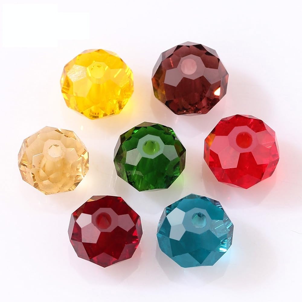 LYVQZPWLRsemillas de vidrio, Cuentas de cristal checas sueltas Rondelle de 4 mm, 6 mm y 8 mm for hacer joyas DIY, cuentas de vidrio facetadas con espaciador de color AB.(Z331AB,8mm)