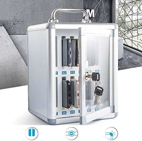 Cell Phone Locker Box with Door Locks and Keys Clear Acrylic Jail Storage Cabinet Wall Mounted,Transparent Mobile Storage Cabinet Secure Locking Numbered Lockers for Schools Factories & Exam image 3