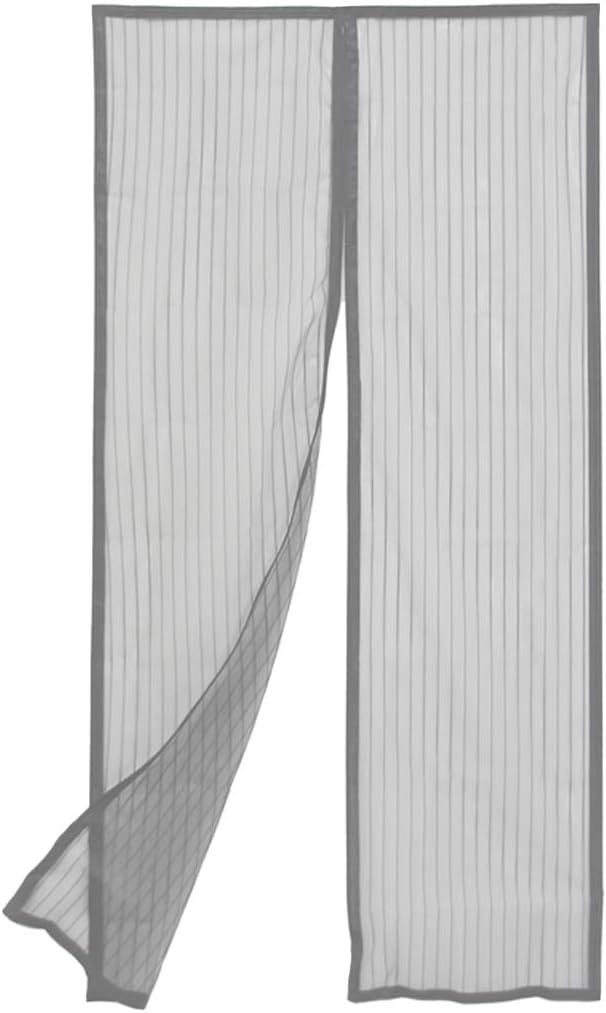 KTJEntrance Curtain, Magnetic Screen Door, Screen Door, Door Curtain, Noren, Mosquito Net, Insect Repellent, Eco Friendly, Energy Saving, Easy Installation, Door/Veranda/Entryway/Door (Gray) 35.8 x