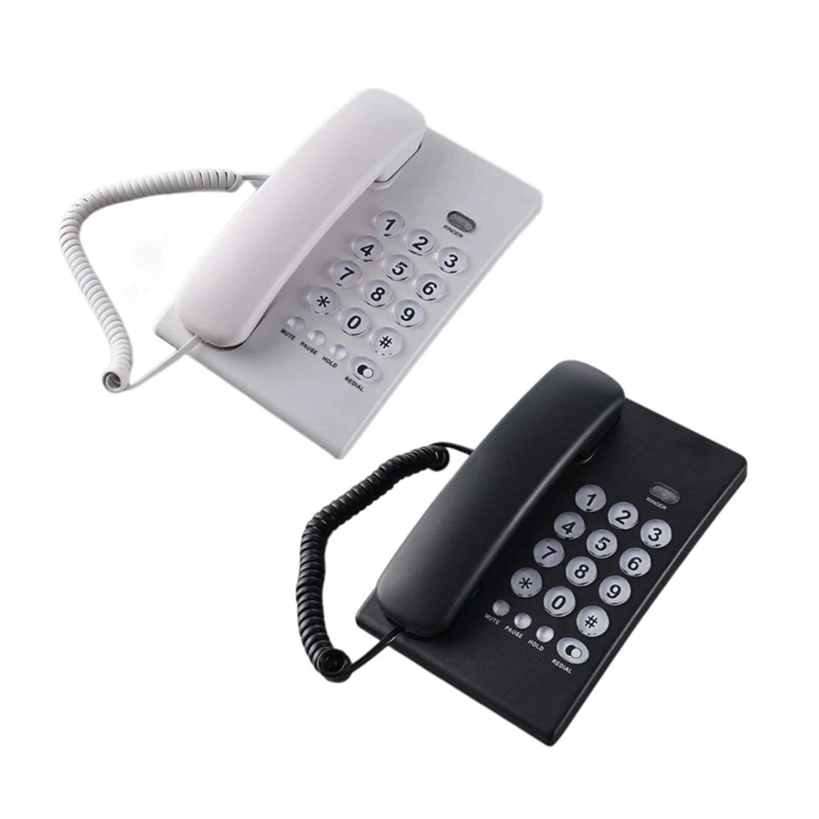 Telefon stacjonarny z kablem, telefon stacjonarny z dużymi przyciskami, telefon domowy, telefon stacjonarny do biura, łazienki hotelowej(Nero)