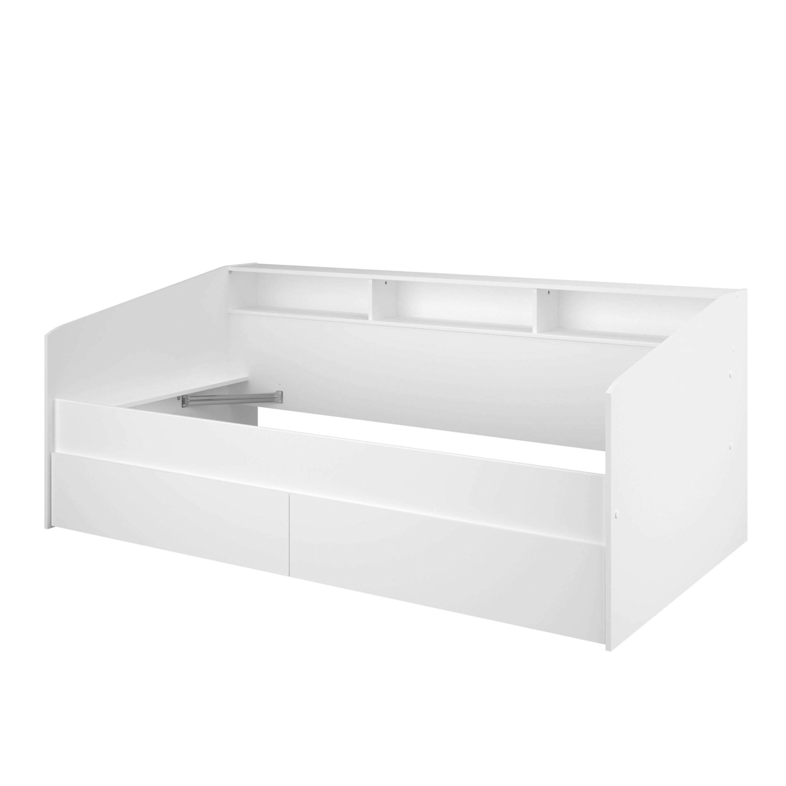 Miroytengo Cama Juvenil Style Color Blanco con cajones y estantes Personalizables habitacion Infantil Moderna 80x203x113cm