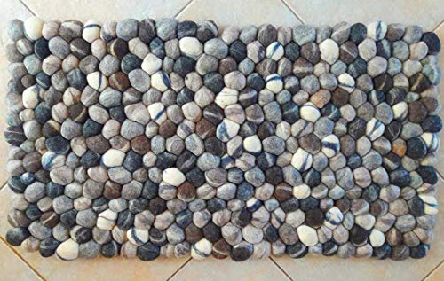 Stone Felt Rug Felt Stone Rug Felt Stone Bath Mat Felted stone rugs Stone rugs Pebble felt rugs felted pebble rug