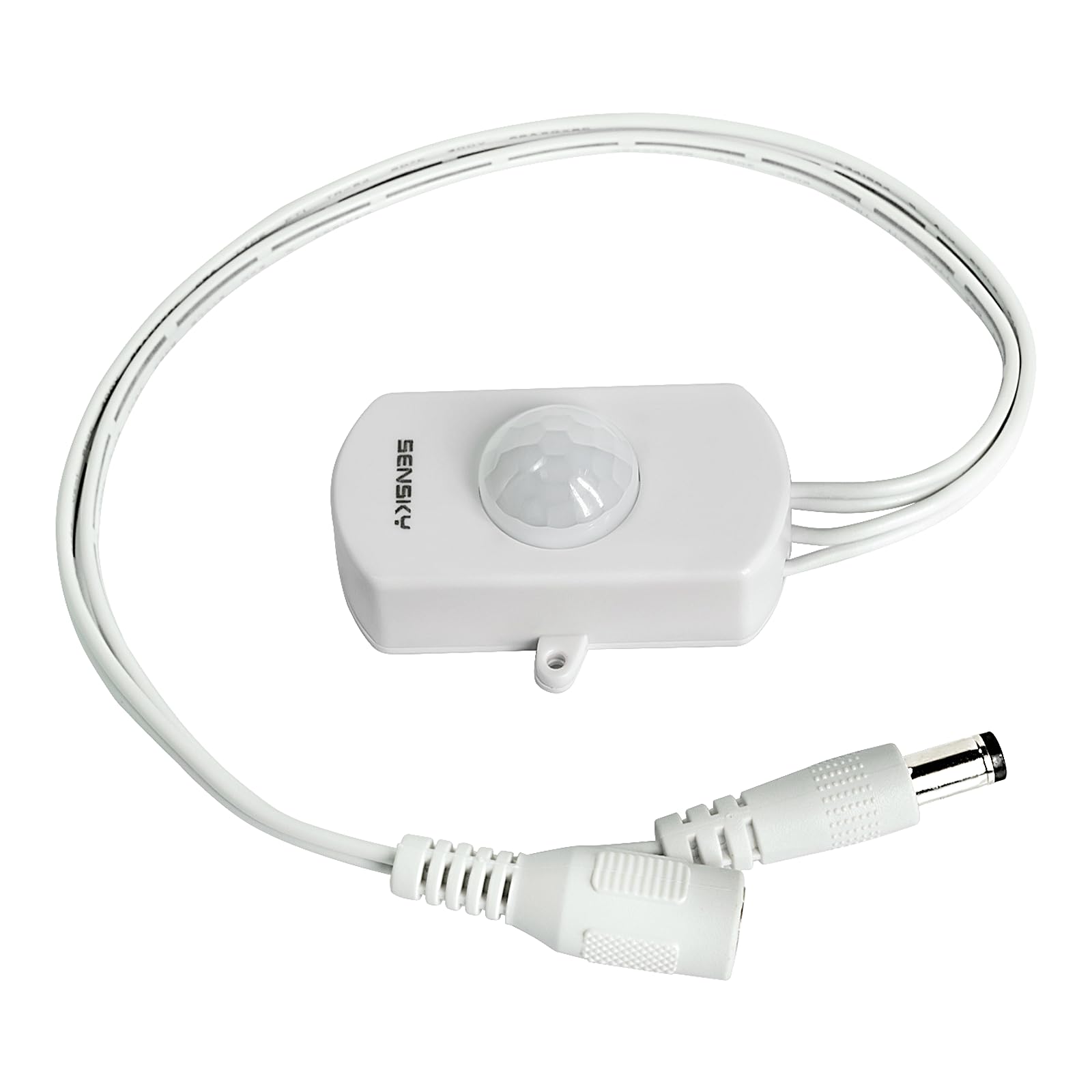 SENSKY BS010BW DC 12v to 24v 3A Mini Dimmable Pir Motion Sensor Switch Occupancy Sensor Switch for Gun Safe, DIY LED Lighting,Kitchen Cabinet(White-with Light Sensor)