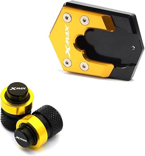 Motorcycle Side Stand pad XMAX300 Accessories Motorcycle Side Stand Kickstand Enlarge & Tire Valve Caps for Y&AMAHA Xmax 250 300 2017 2018 2019 2020