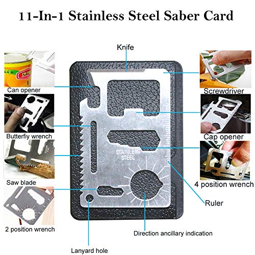 Emergency Survival Kit, Monoki 9-In-1 Compact Outdoor Survival Gear Kits Portable EDC Emergency Survival Tools Set with Gift Box for Camping Hiking Hunting Climbing Travelling or Wilderness Adventures - Thumbnail 6