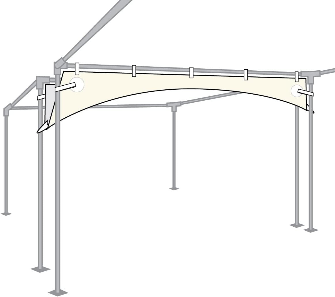 TentandTable Vinyl Rain Gutters | for High Peak Frame Style Canopy Tents | 20' Foot | Heavy Duty Vinyl | Tent Not Included White