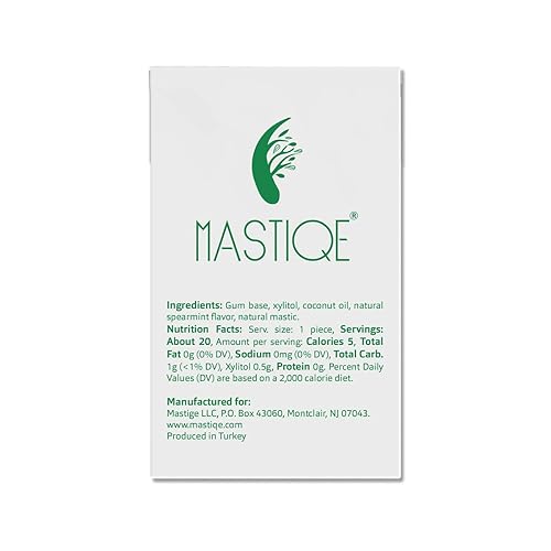 Miniatura 6 de Mastiqe - Goma de mascar dura sin azúcar con masilla natural (menta verde, 20 unidades)