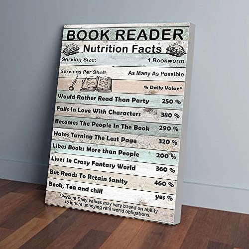 YAASIMOULE Informazioni nutrizionali sui libri, stampe su tela, arte murale