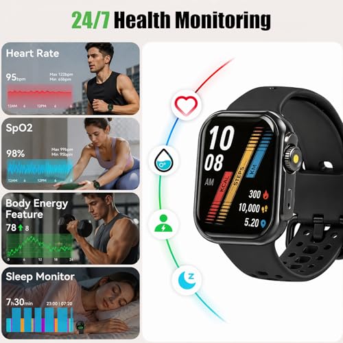 GPS Smart Watch, 1.85'' Screen Smartwatch for Men Women, Built in Alaex, 110+ Sports Modes Activity Tracke with Heart Rate/Sleep/SpO2 Monitor, 3 ATM Waterproof Fitness Watch for Android iOS - Image 5